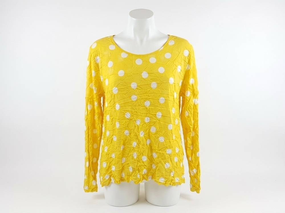 NEW CHARLIE B women's dot mesh crinkle top in honey